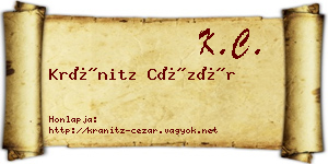Kránitz Cézár névjegykártya